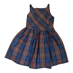 Ralph Lauren Girls Tartan Plaid Holiday Dress Size 12 Party Dress New Years